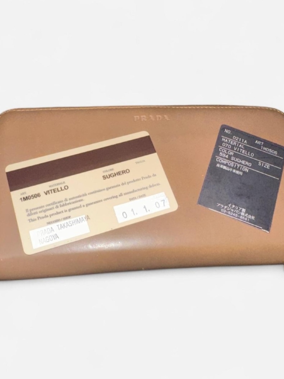 Prada Brown Leather Zip-Around Wallet - Picture 8 of 8